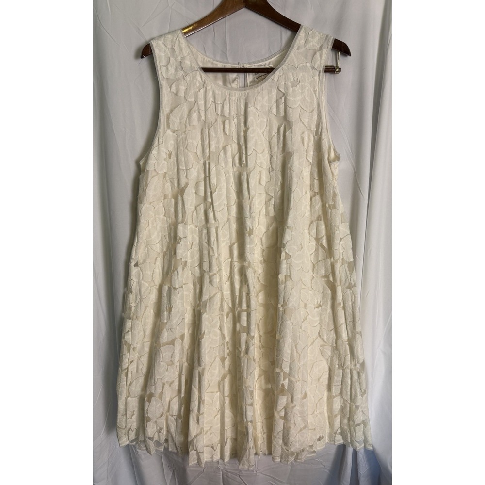 Max Studio Specialty Products Womens Cream Sleeveless Lace  Dress Sz XL